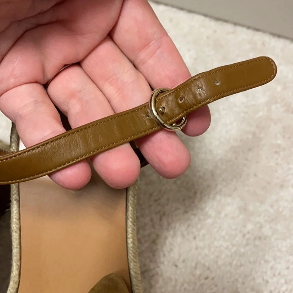 Valentino Garavani Tan Suede Bow Wedge Sandals